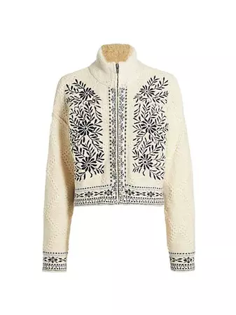 Shop Free People True Embroidered Cotton-Blend Cardigan | Saks Fifth Avenue
