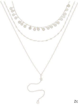 Silver multi chain necklace