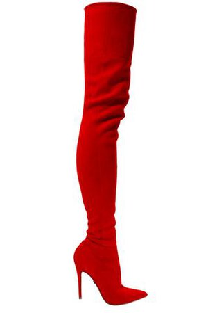 LACIA RED SUEDE THIGH BOOT – Monika Chiang