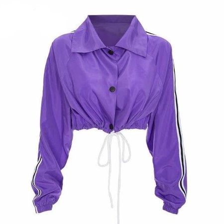 Cropped Purple Drawstring Jacket