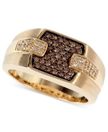 chocolate diamond gold ring