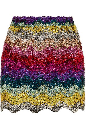 Ashish | Scalloped sequined cotton mini skirt | NET-A-PORTER.COM