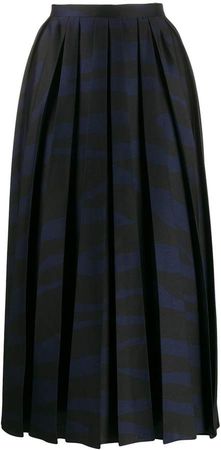 Erika zebra-print pleated skirt