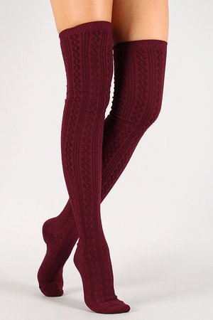 maroon over the knee socks - Google Search