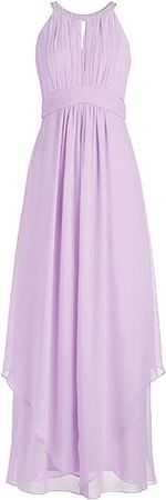 Amazon.com: Bridesmaid Dresses Halter Evening Party Dress Long Bridesmaid Gowns Ruffles : Clothing, Shoes & Jewelry
