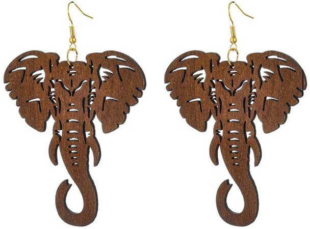 Amazon.com: KaFu Lightweight Large Natural Wooden Dangle Earrings Ethnic Style African Elephant Drop Earrings for Women girls Bohemia Style Jewelry Earrings (Green): Clothing, Shoes & Jewelry