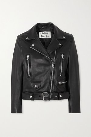 Black Leather biker jacket | Acne Studios | NET-A-PORTER
