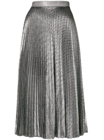 Shop Christopher Kane pleated lamé mesh skirt with Express Delivery - FARFETCH