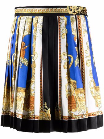 Shop Versace Medusa Renaissance print pleated skirt with Express Delivery - FARFETCH