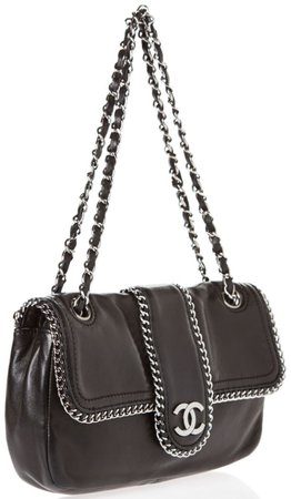 black leather chanel bag