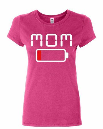 Exhausted Mom Low Battery Women's T-Shirt Mother's Day Low Energy Coffee Shirt | eBay