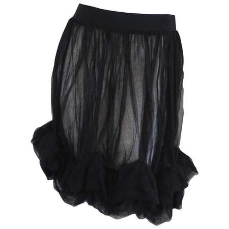 Black See Through Vintage Skirt For Sale at 1stdibs