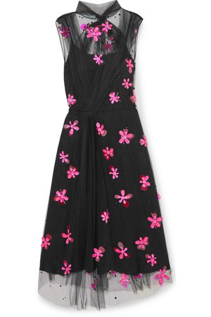 Prada | Embellished tulle midi dress | NET-A-PORTER.COM