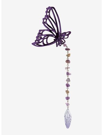 Purple Butterfly Stone Charm Claw Hair Clip | Hot Topic