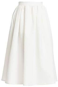 Women's Textured Midi Skirt - White - Size 46 (8)