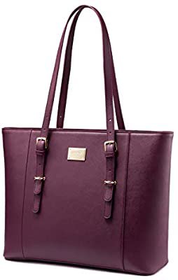 Amazon.com: Laptop Bag for Women, Large Computer Bags for Women, Laptop Purse Fit Up to 15.6 Inch, Laptop Briefcase for Women with Padded Compartment, Professional Laptop Tote Work Bags, Deep Plum: Computers & Accessories