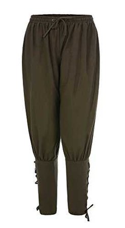 Skyvo Men's Spring Summer Autumn Ankle Banded Pants Medieval Viking Navigator Trousers Renaissance Pants - Medieval Merchandise