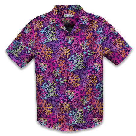 SCIENCE MARINE BIOLOGY RAINBOW CORAL BUTTON UP SHIRT