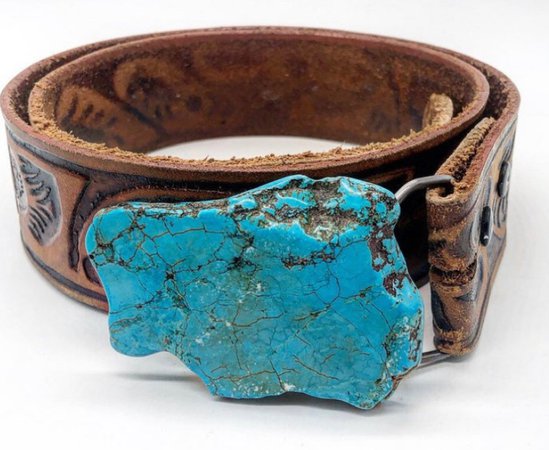 turquoise slab belt buckle
