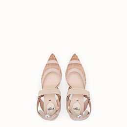Colibrì in pink mesh and nude leather - SLINGBACKS | Fendi