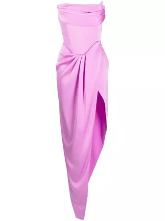 Alex Perry Harland Draped Satin Corset Gown - Farfetch