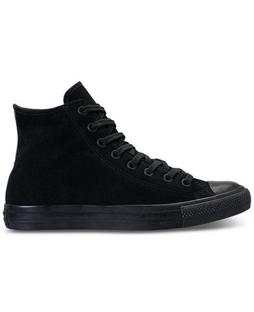 Converse Men's Chuck Taylor All Star High Top Casual Sneakers from Finish Line CONVERSE BLACK Sleek textile upper 5600281 [AXMQMYS] - $59.34