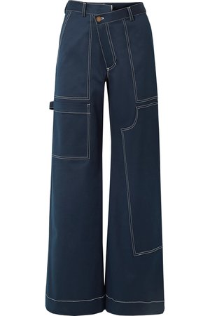 Monse | Rope-trimmed cotton-blend satin wide-leg pants | NET-A-PORTER.COM