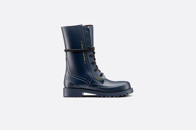 Diorcamp Ankle Boot Deep Blue Dior Oblique Rubber and Neoprene | DIOR