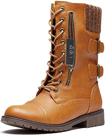 Amazon.com | DailyShoes Buckle Combat Boots Men Women's Fashion Slip Autumn Winter Boots Martin Students The Wild Thick Soled Motorcycle Short Ankle Lace Up Secret Pocket Black, pu, 5.5 | Ankle & Bootie