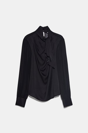 TIED BLOUSE - NEW IN-WOMAN | ZARA United States black
