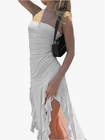 White Shoulderless Bodycon Mini Dress