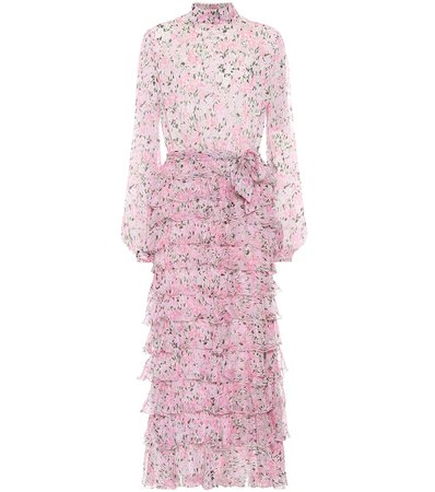 Floral Silk Pink Dress