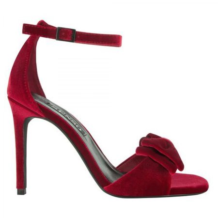 scarlet velvet heels