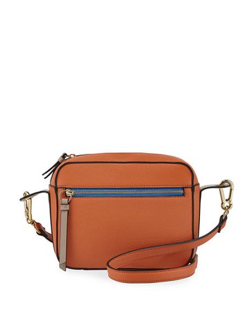 Neiman Marcus Carlin Colorblock Faux-Leather Camera Bag
