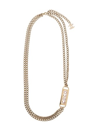 Chanel Pre-Owned 2002 chain belt style necklace gold CHL850 - Farfetch