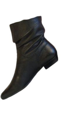 Slouchy Black Leather Boot