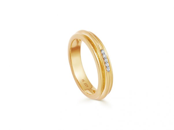 Lucy Williams Gold Pave Ridge Ring | 18ct Gold Vermeil | Missoma