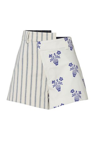 Flower Pot Striped Shorts by MONSE