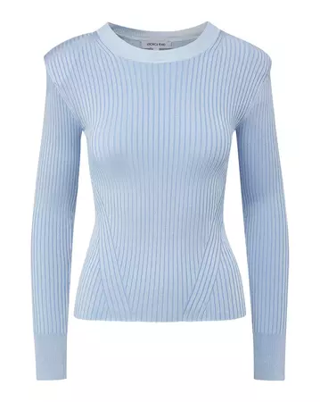 Acara Ribbed Long-Sleeve Pullover Shirt | Veronica Beard