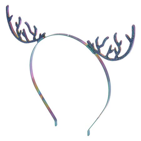 Anodized Glitter Deer Antlers Headband | Claire's US
