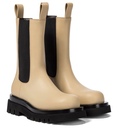 Bottega Veneta - Lug leather ankle boots | Mytheresa