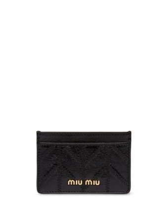Miu Miu Logo Plaque Leather Cardholder - Farfetch