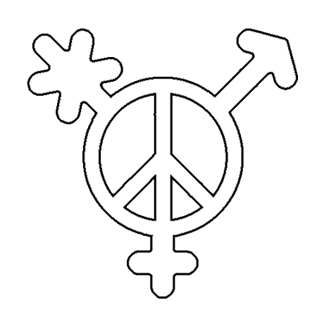 nonbinary trans peace sign