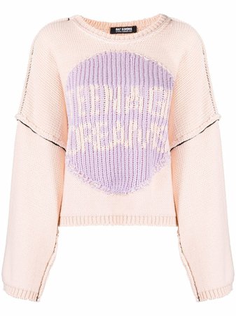 Shop pink Raf Simons Teenage Dreams knitted jumper with Express Delivery - Farfetch