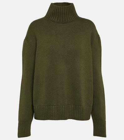 Oversized Cashmere Turtleneck Sweater in Green - Loro Piana | Mytheresa