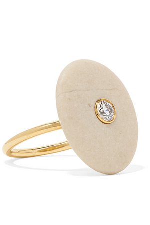 CVC Stones | Celestite 18-karat gold, stone and diamond ring | NET-A-PORTER.COM