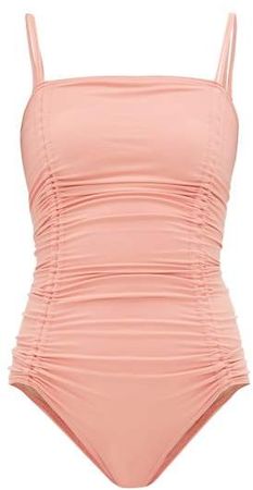 Helena Ruched Jersey Swimsuit - Womens - Pink