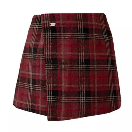 About A Girl Grunge Plaid Wrap Skirt | RED PLAID WRAP SKIRT – Boogzel Clothing