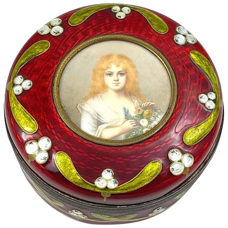 An Exceptional High Quality Antique French Silver Guillouche Enamel : Grand Tour Antiques | Ruby Lane