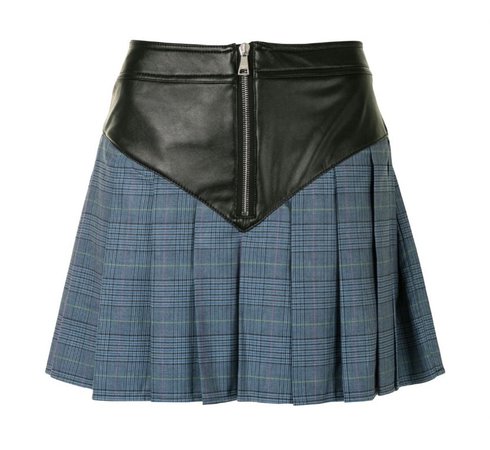 blue black leather skirt